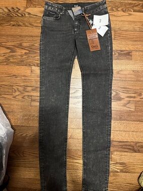 D&G Men's Washed Black Skinny Jeans